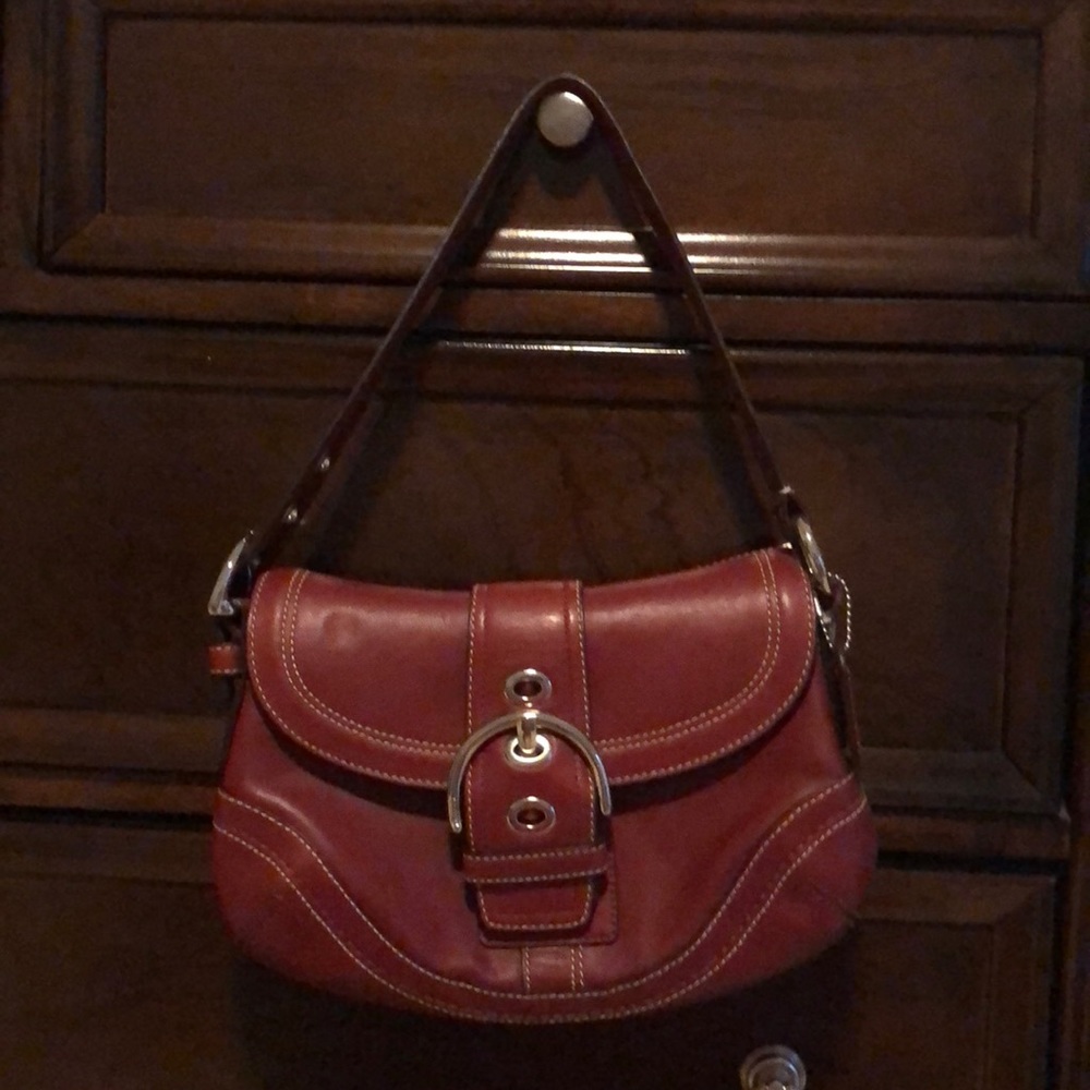 Coach dark red mini shoulder bag